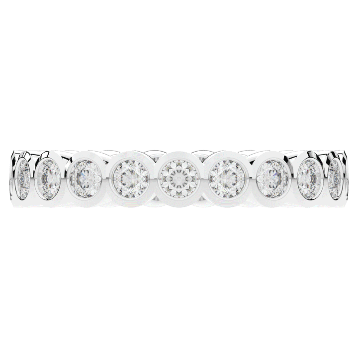 0.90CT.TW ROUND LAB DIAMOND BEZEL SET ETERNITY WEDDING BAND