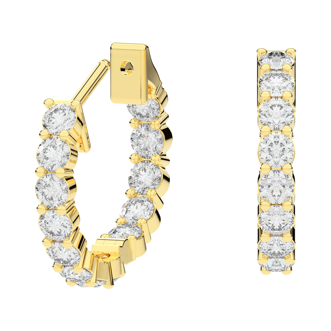 1.80CT.TW ROUND LAB DIAMOND HOOP EARRINGS - Nazarelle