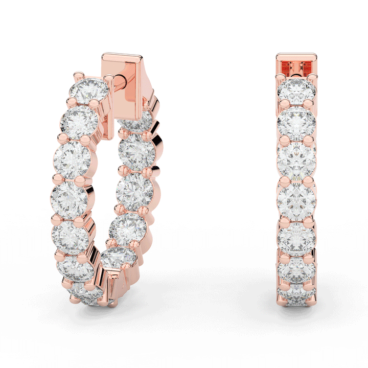 1.80CT.TW ROUND LAB DIAMOND HOOP EARRINGS - Nazarelle