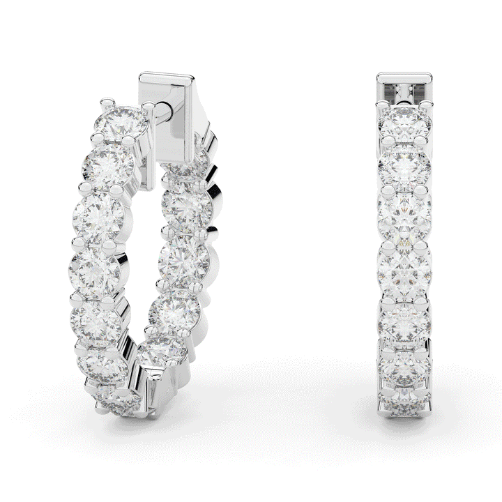 1.80CT.TW ROUND LAB DIAMOND HOOP EARRINGS - Nazarelle