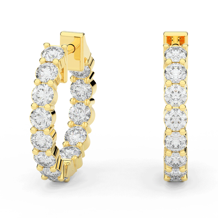 1.80CT.TW ROUND LAB DIAMOND HOOP EARRINGS - Nazarelle