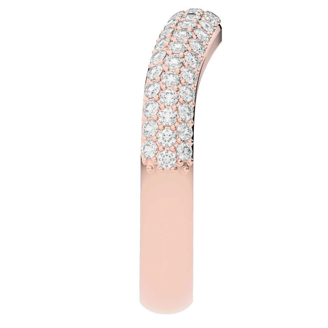 0.50CT.TW ROUND LAB DIAMOND 3 ROW CONTOUR WEDDING BAND - Nazarelle