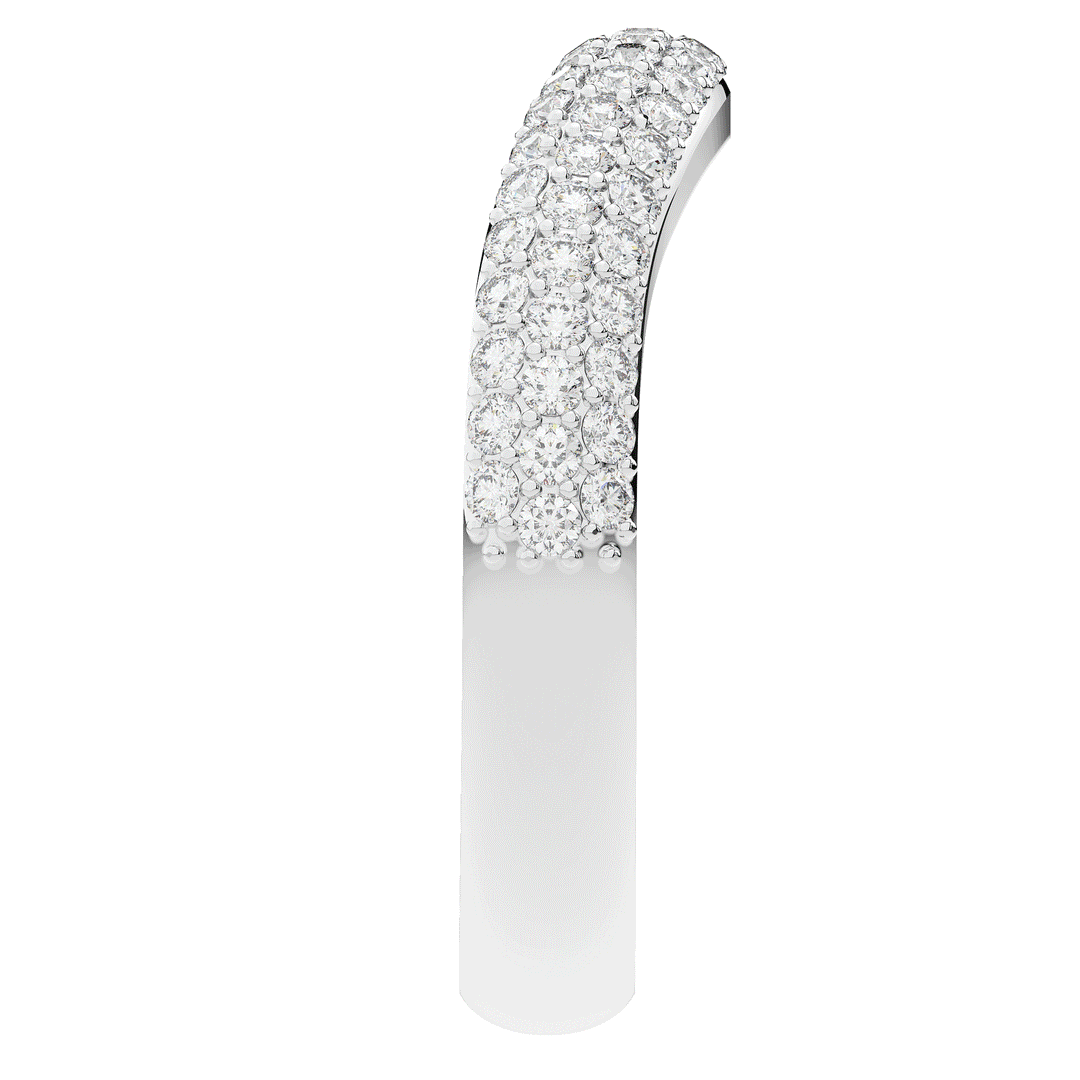 0.50CT.TW ROUND LAB DIAMOND 3 ROW CONTOUR WEDDING BAND - Nazarelle