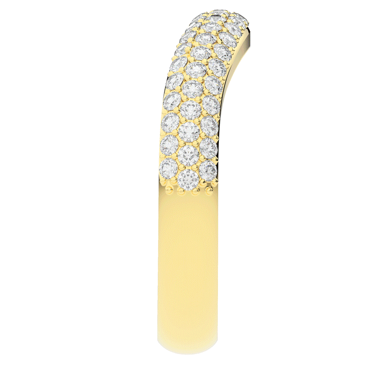 0.50CT.TW ROUND LAB DIAMOND 3 ROW CONTOUR WEDDING BAND - Nazarelle