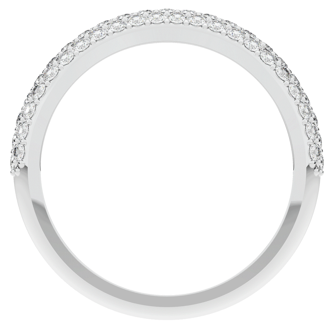 0.50CT.TW ROUND LAB DIAMOND 3 ROW CONTOUR WEDDING BAND - Nazarelle