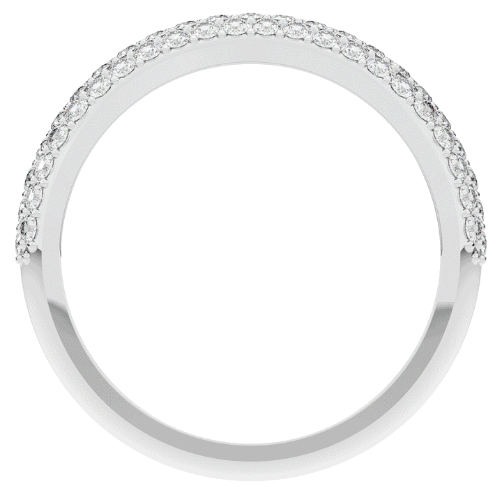 0.50CT.TW ROUND LAB DIAMOND 3 ROW CONTOUR WEDDING BAND - Nazarelle