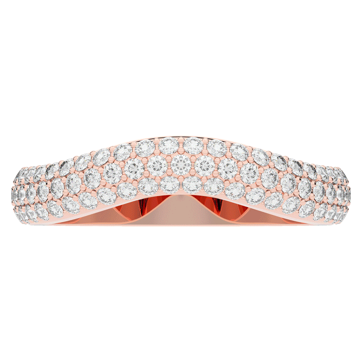 0.50CT.TW ROUND LAB DIAMOND 3 ROW CONTOUR WEDDING BAND - Nazarelle