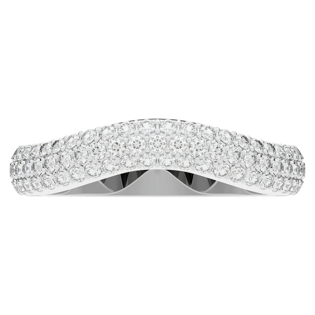 0.50CT.TW ROUND LAB DIAMOND 3 ROW CONTOUR WEDDING BAND - Nazarelle