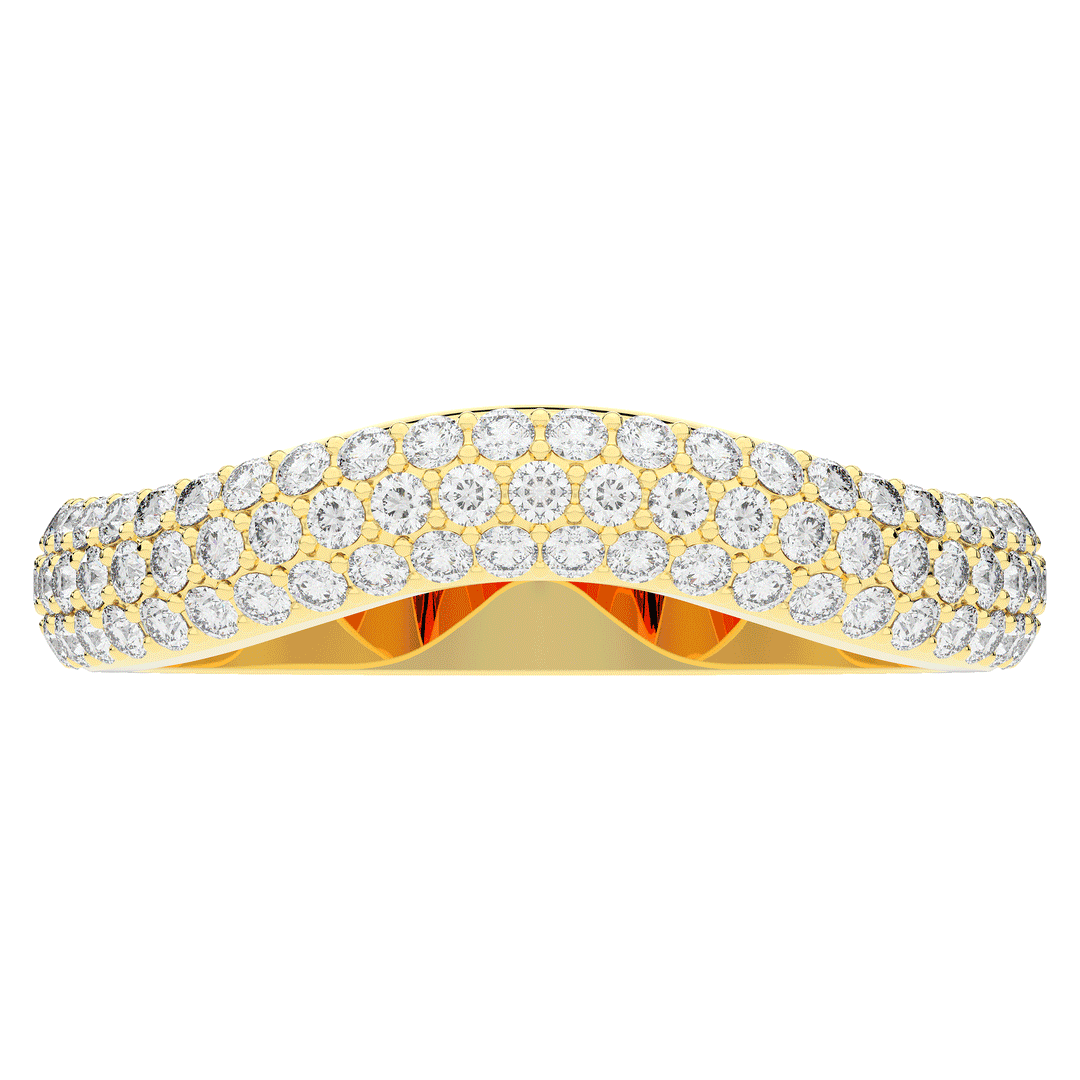 0.50CT.TW ROUND LAB DIAMOND 3 ROW CONTOUR WEDDING BAND - Nazarelle