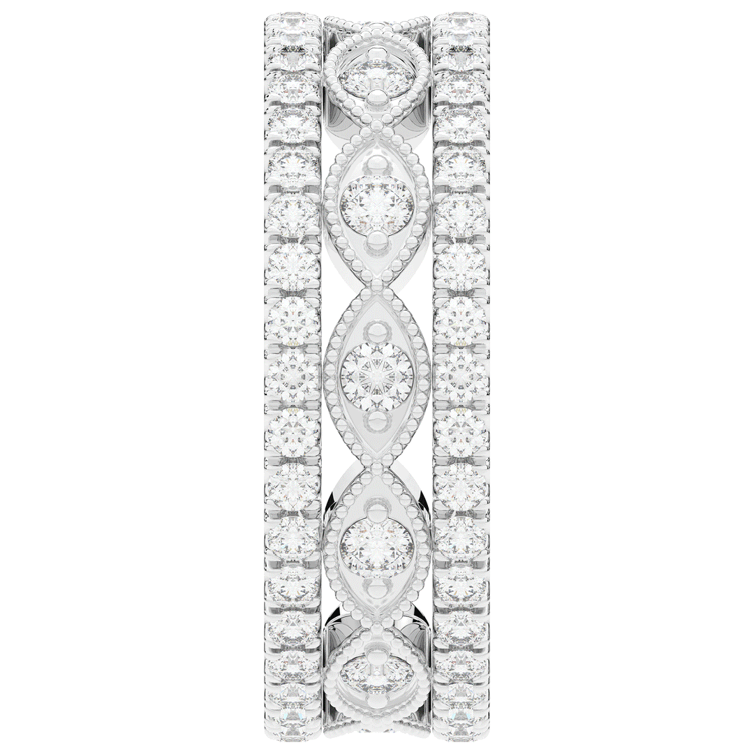 1.20CT.TW 3 ROW ROUND LAB DIAMOND ETERNITY WEDDING BAND