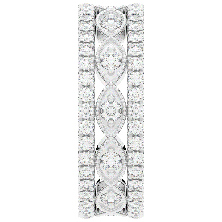 1.20CT.TW 3 ROW ROUND LAB DIAMOND ETERNITY WEDDING BAND