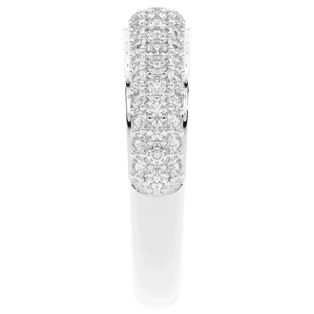 0.75CT.TW ROUND LAB DIAMOND 3 ROW WEDDING BAND