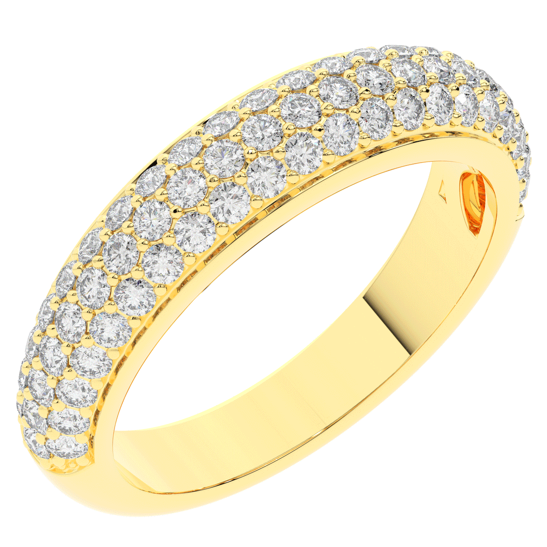 0.75CT.TW ROUND LAB DIAMOND 3 ROW WEDDING BAND