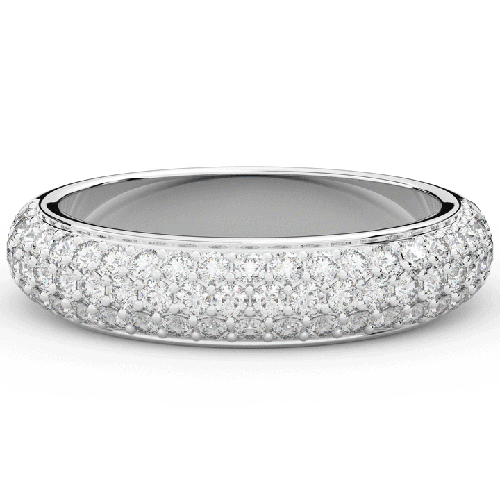 0.75CT.TW ROUND LAB DIAMOND 3 ROW WEDDING BAND