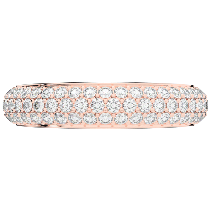 0.75CT.TW ROUND LAB DIAMOND 3 ROW WEDDING BAND