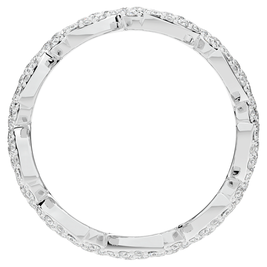 1.20CT.TW ROUND LAB DIAMOND LEAF ETERNITY WEDDING BAND - Nazarelle