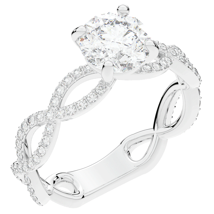 1.30CT.TW ROUND LAB DIAMOND ENGAGEMENT RING