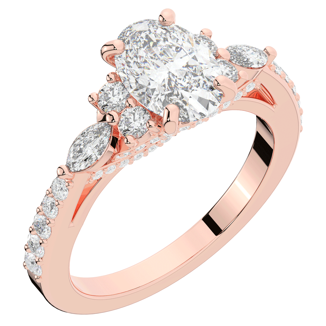 1.35CT.TW OVAL LAB DIAMOND ENGAGEMENT RING