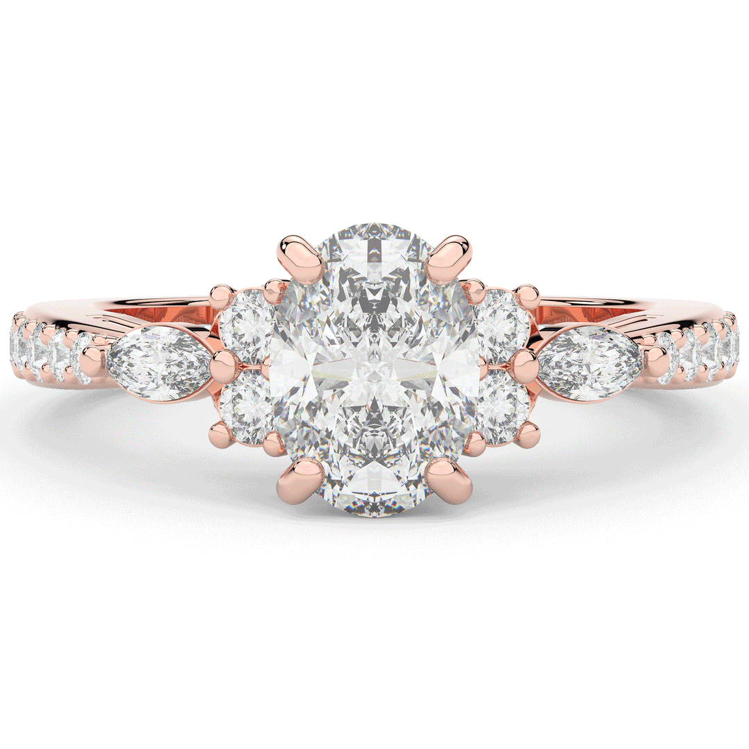 1.35CT.TW OVAL LAB DIAMOND ENGAGEMENT RING