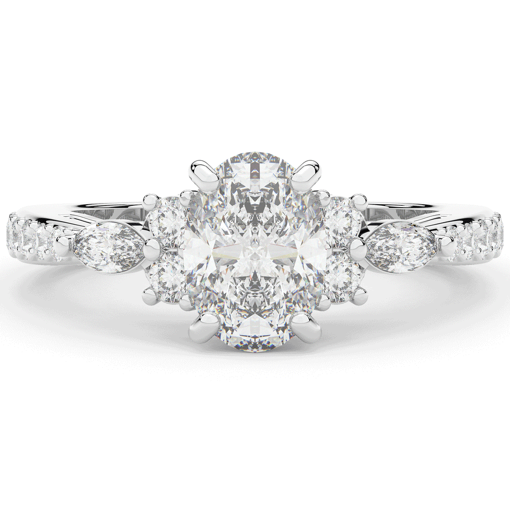 1.35CT.TW OVAL LAB DIAMOND ENGAGEMENT RING