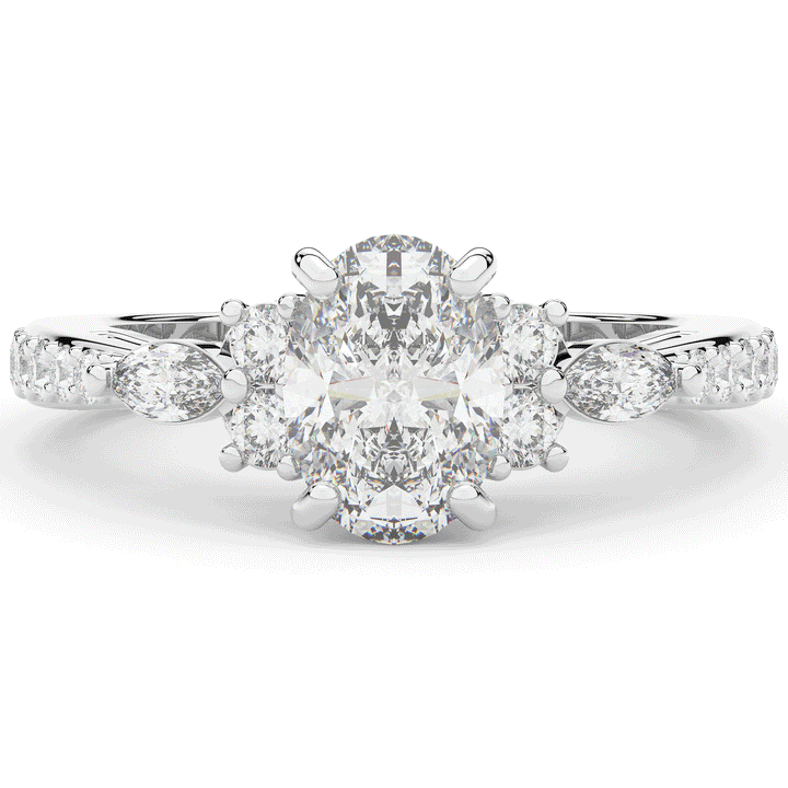 1.35CT.TW OVAL LAB DIAMOND ENGAGEMENT RING