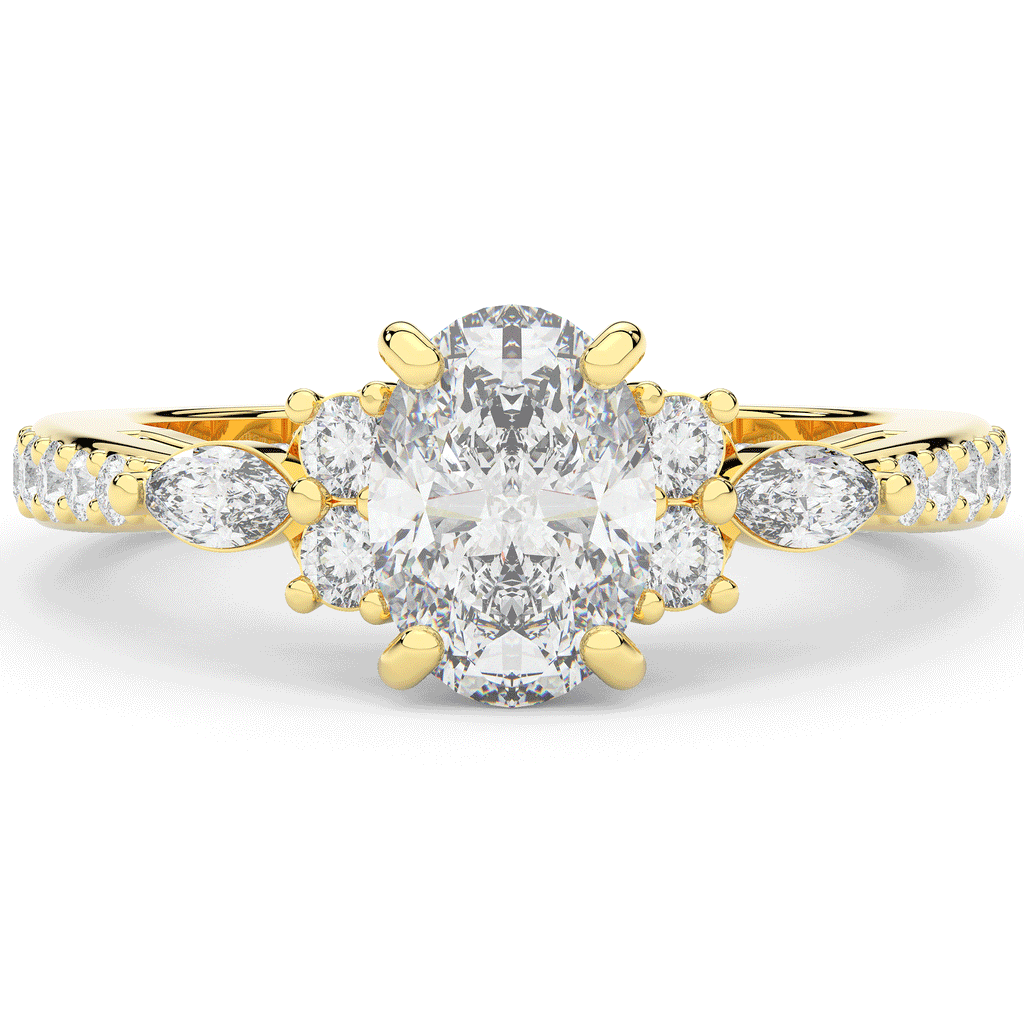 1.35CT.TW OVAL LAB DIAMOND ENGAGEMENT RING