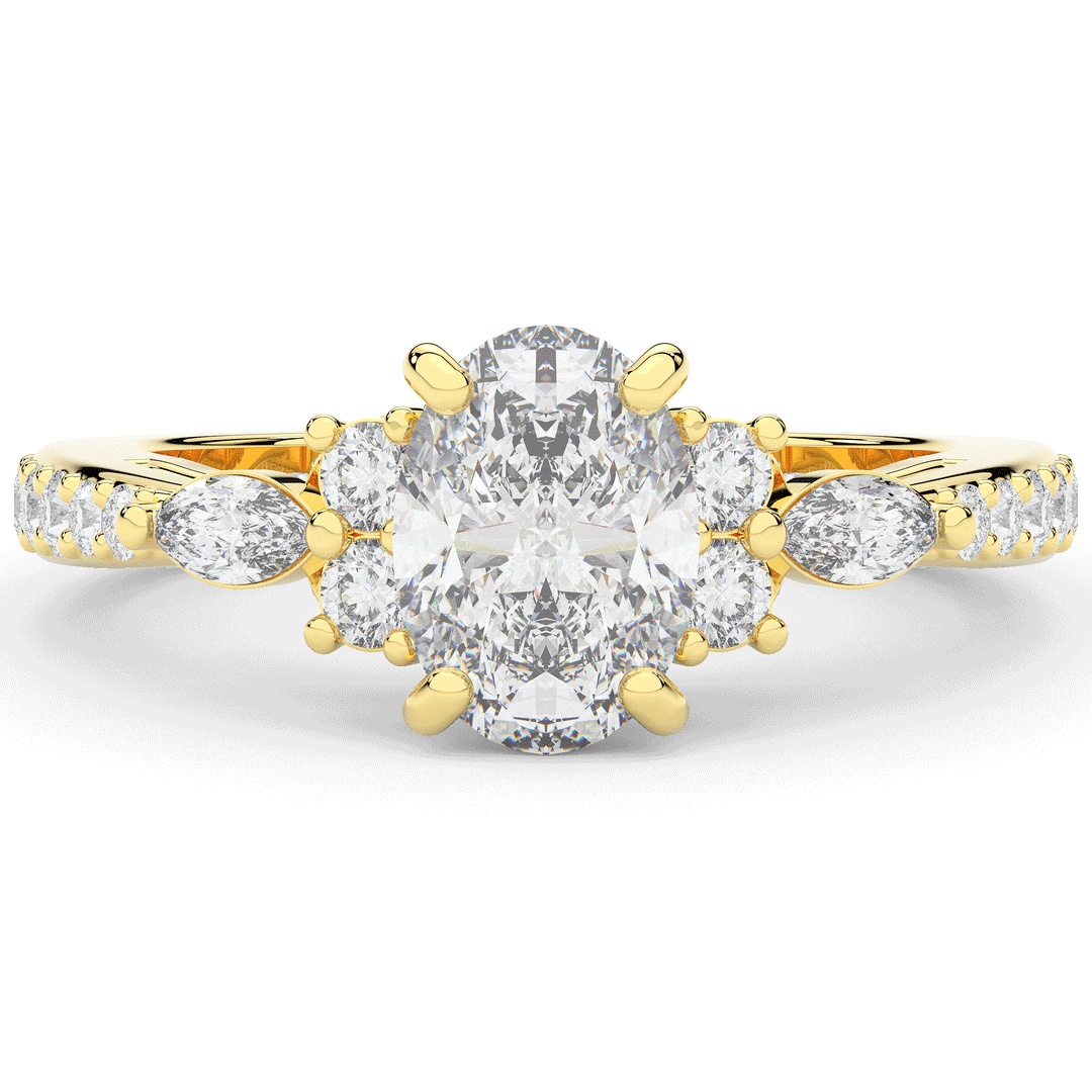 1.35CT.TW OVAL LAB DIAMOND ENGAGEMENT RING