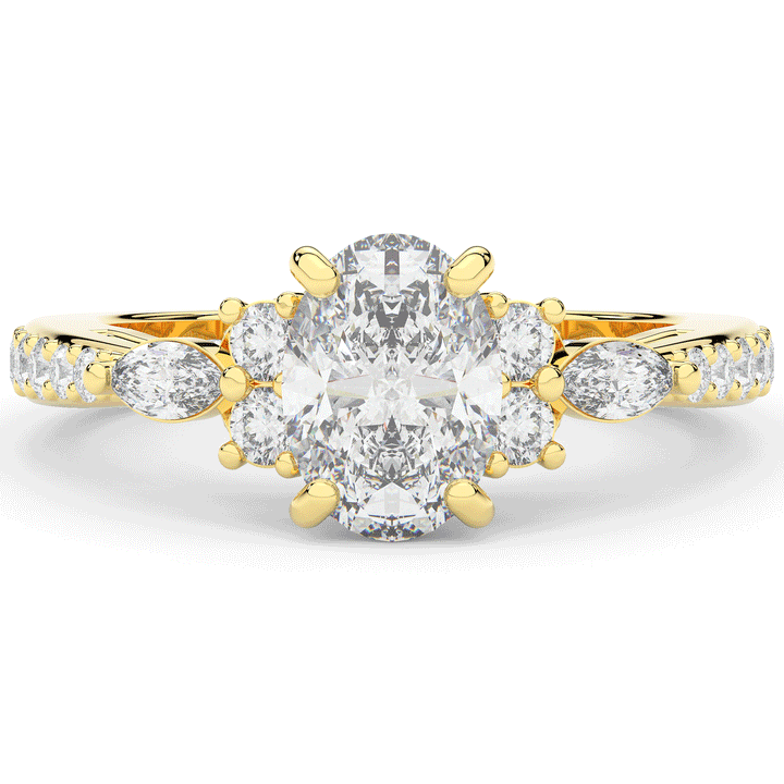 1.35CT.TW OVAL LAB DIAMOND ENGAGEMENT RING