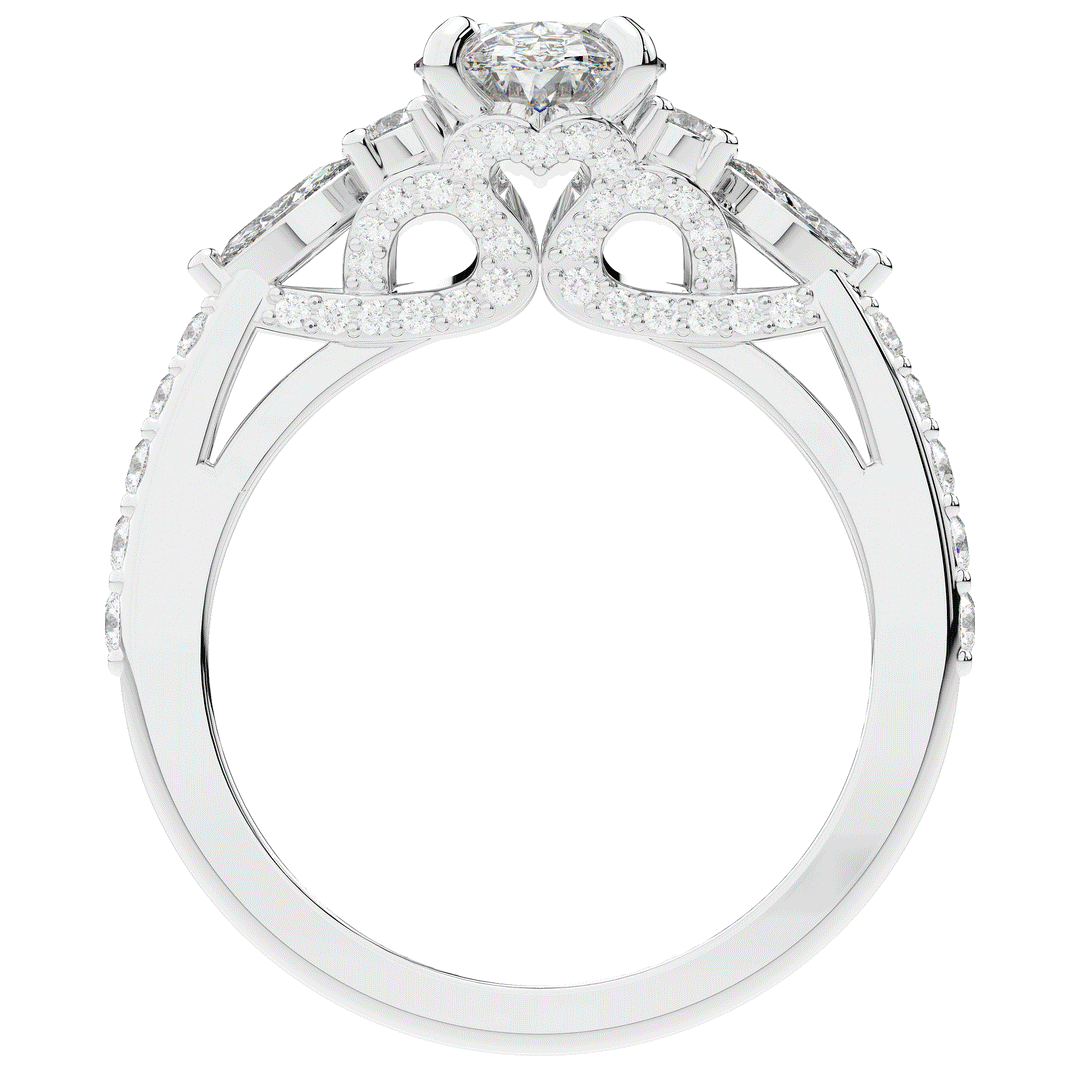 1.35CT.TW OVAL LAB DIAMOND ENGAGEMENT RING