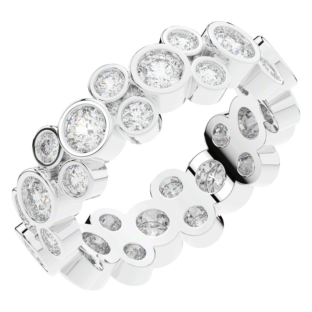 1.80CT.TW ROUND LAB DIAMOND BEZEL SET ETERNITY WEDDING BAND