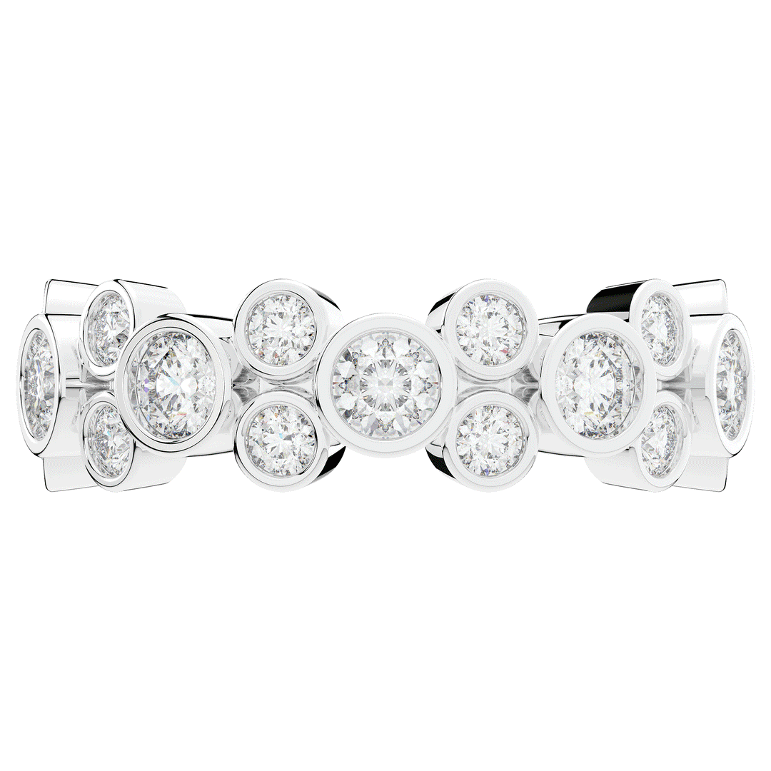 1.80CT.TW ROUND LAB DIAMOND BEZEL SET ETERNITY WEDDING BAND