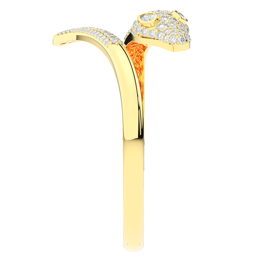 3.75CT.TW ROUND AND PEAR LAB DIAMOND SNAKE BANGLE