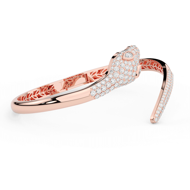 3.75CT.TW ROUND AND PEAR LAB DIAMOND SNAKE BANGLE