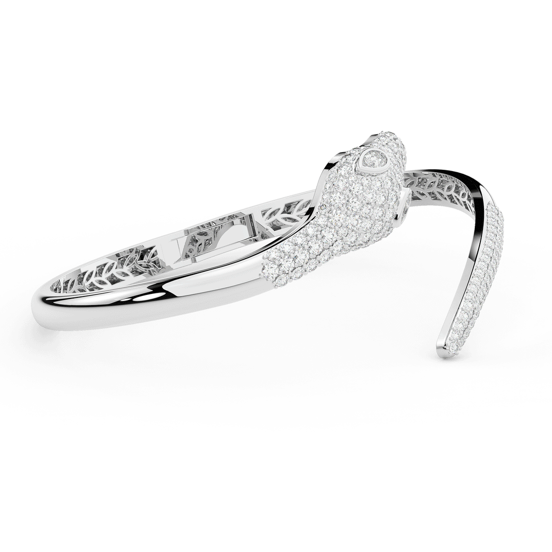 3.75CT.TW ROUND AND PEAR LAB DIAMOND SNAKE BANGLE