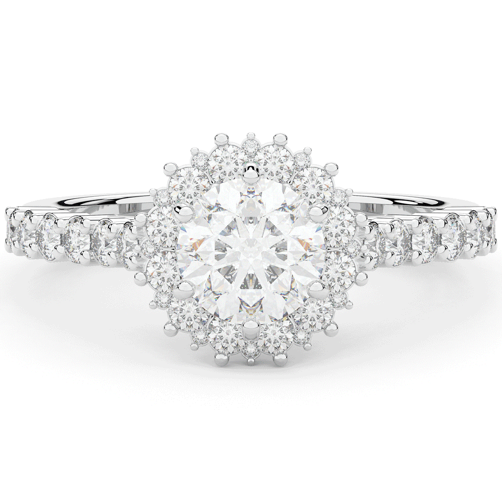 1.60CT.TW ROUND LAB DIAMOND HALO ENGAGEMENT RING