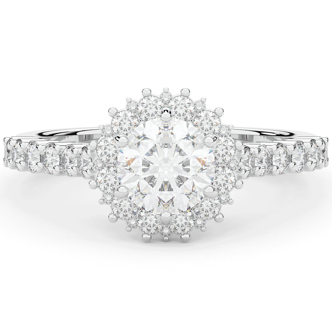 1.60CT.TW ROUND LAB DIAMOND HALO ENGAGEMENT RING