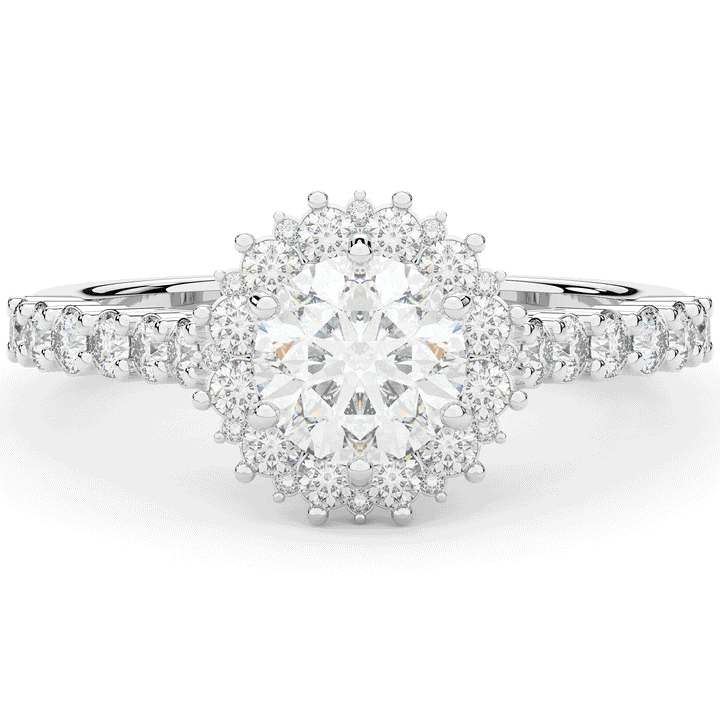 1.60CT.TW ROUND LAB DIAMOND HALO ENGAGEMENT RING