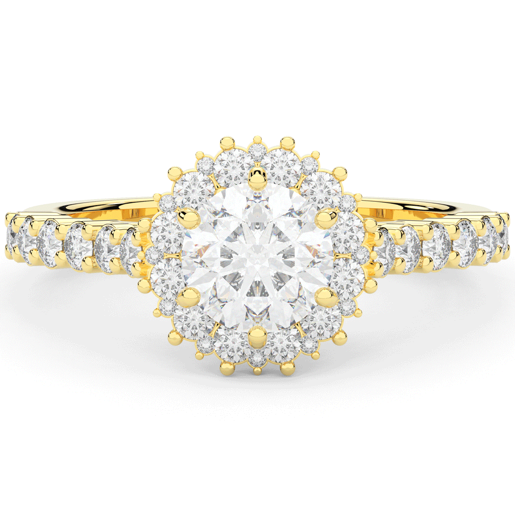 1.60CT.TW ROUND LAB DIAMOND HALO ENGAGEMENT RING