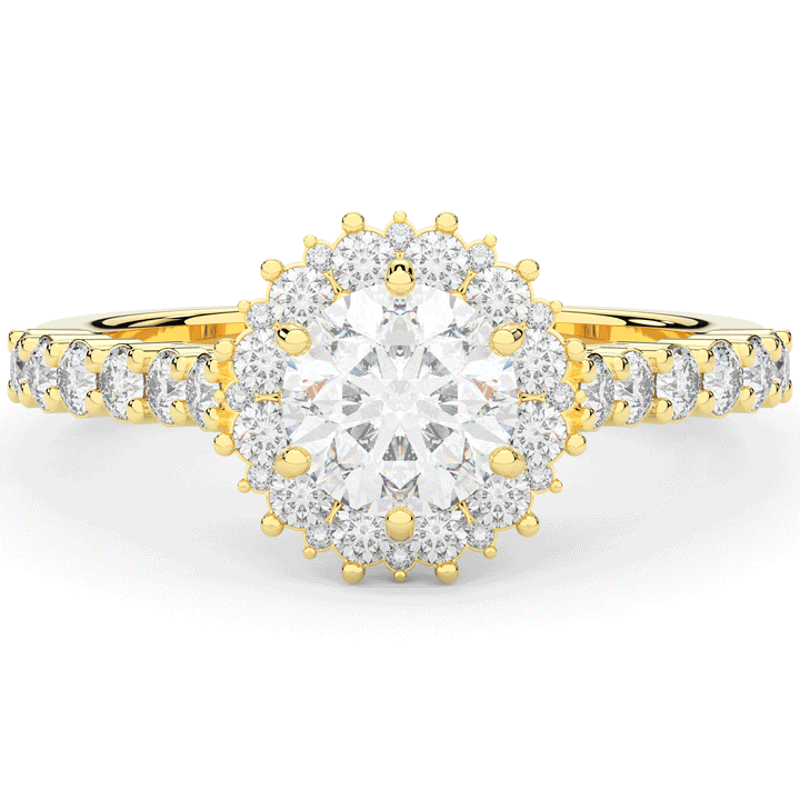 1.60CT.TW ROUND LAB DIAMOND HALO ENGAGEMENT RING