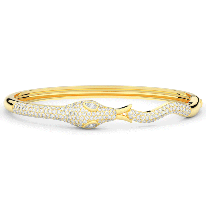 2.00CT.TW ROUND AND PEAR LAB DIAMOND SNAKE BANGLE