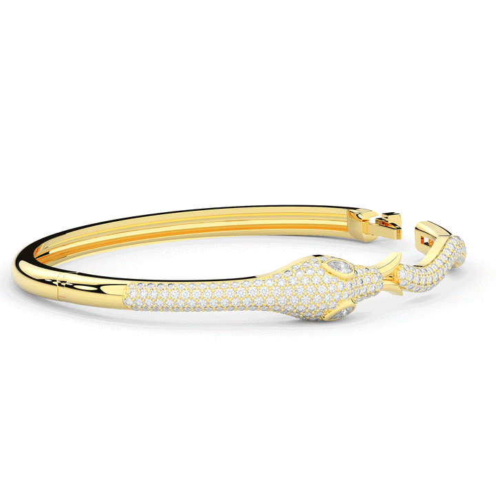 2.00CT.TW ROUND AND PEAR LAB DIAMOND SNAKE BANGLE