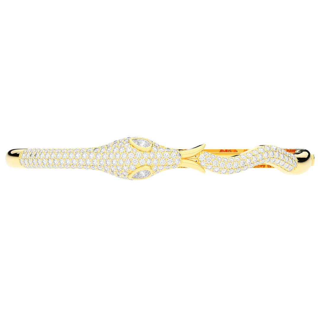 2.00CT.TW ROUND AND PEAR LAB DIAMOND SNAKE BANGLE