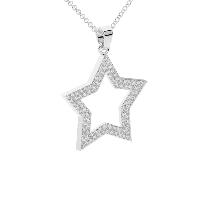 0.75CT.TW ROUND LAB DIAMOND STAR PENDANT - Nazarelle