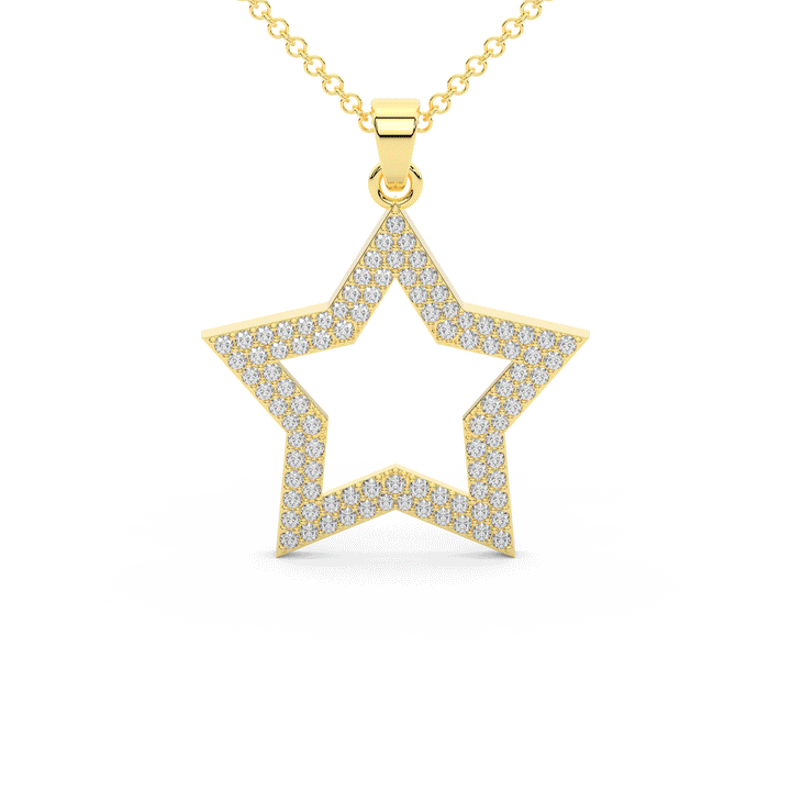 0.75CT.TW ROUND LAB DIAMOND STAR PENDANT - Nazarelle