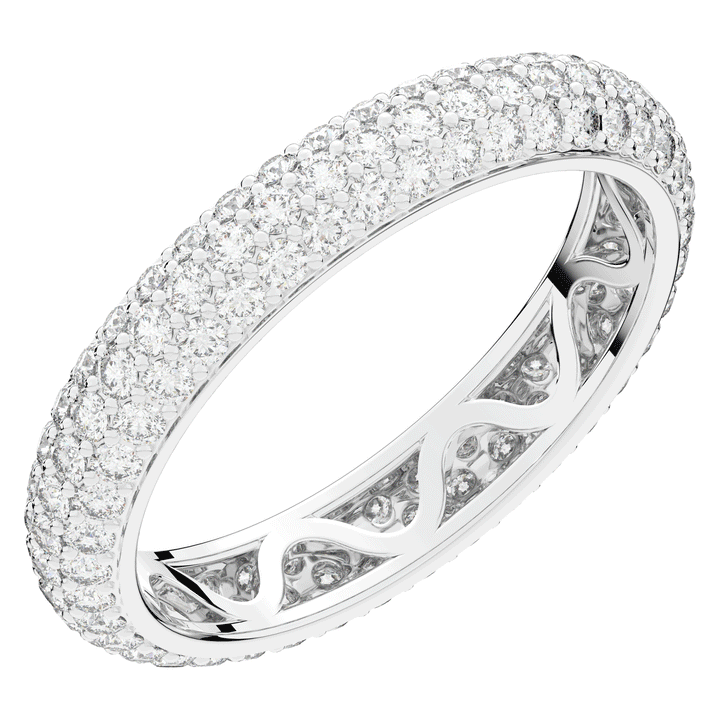 1.20CT.TW ROUND LAB DIAMOND 3 ROW ETERNITY WEDDING BAND