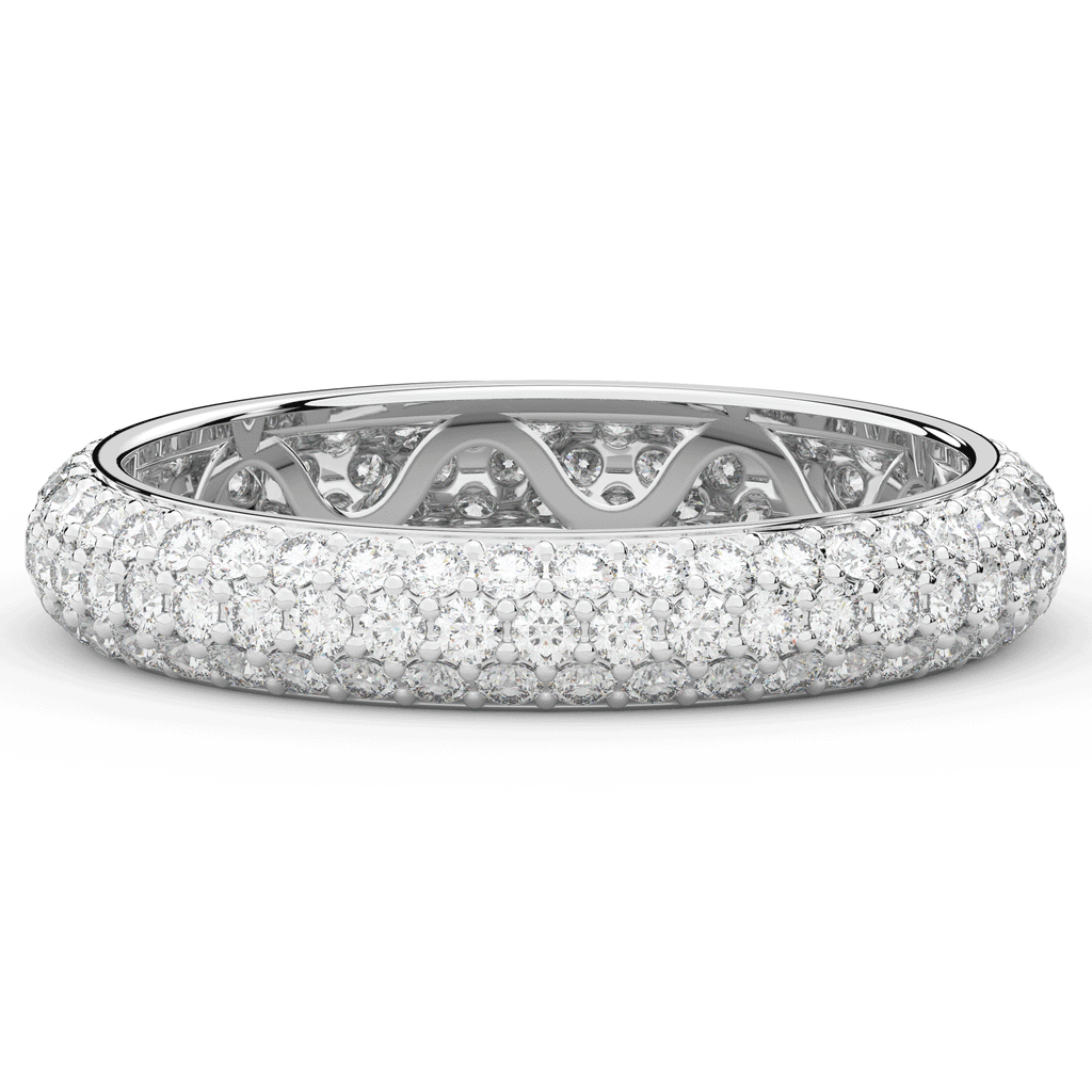 1.20CT.TW ROUND LAB DIAMOND 3 ROW ETERNITY WEDDING BAND