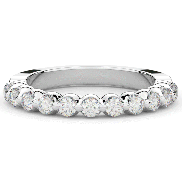 0.60CT.TW ROUND LAB DIAMOND SHARED PRONG WEDDING BAND - Nazarelle