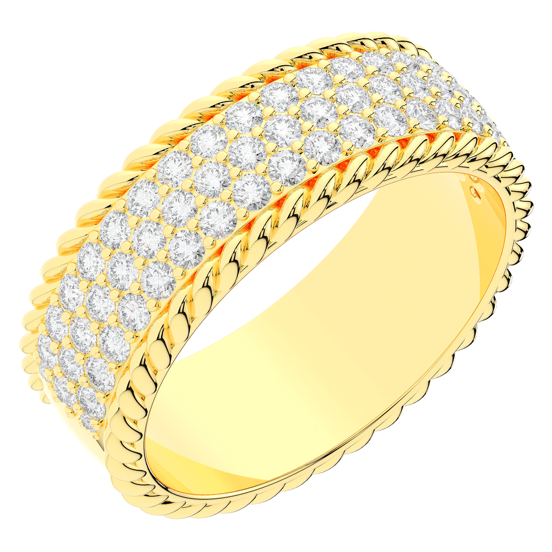 0.80CT.TW THREE ROW ROUND LAB DIAMOND WEDDING BAND - Nazarelle