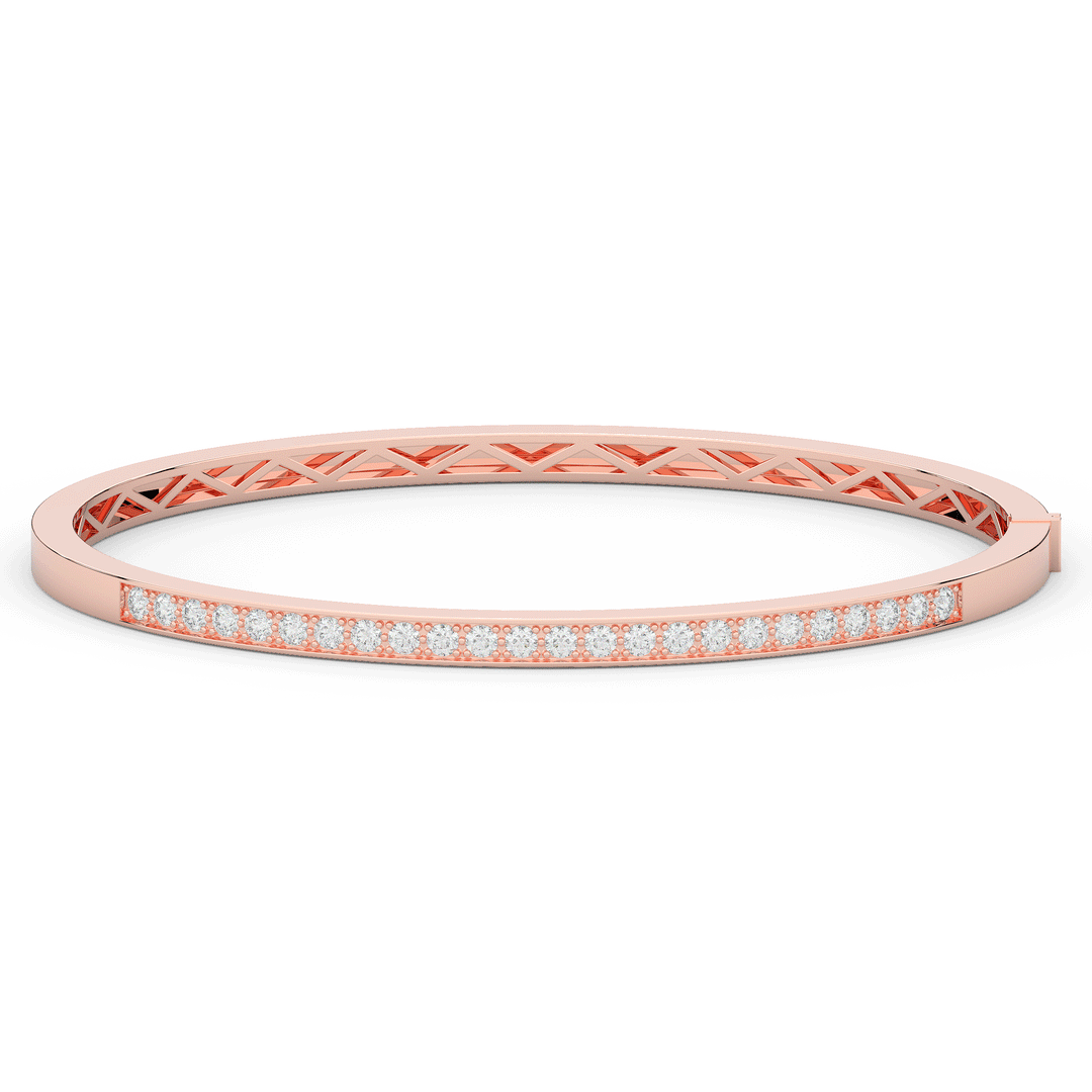 0.90CT.TW ROUND LAB DIAMOND BANGLE