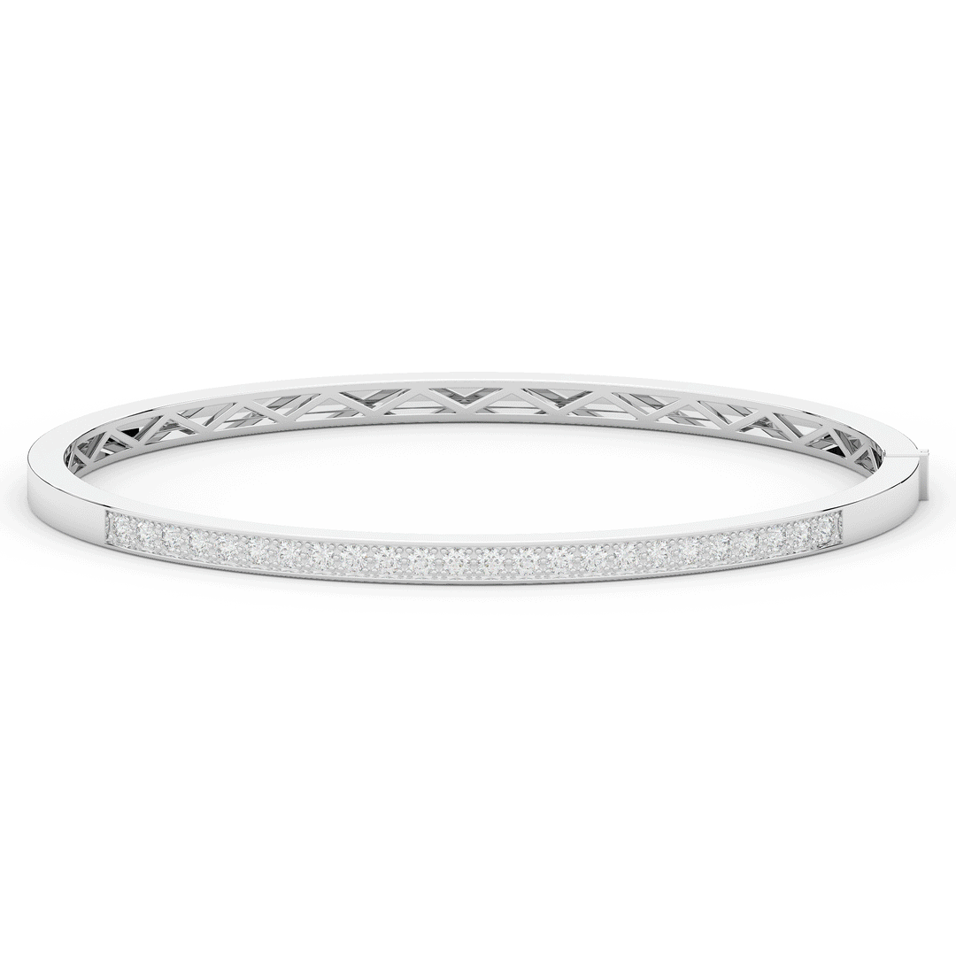 0.90CT.TW ROUND LAB DIAMOND BANGLE